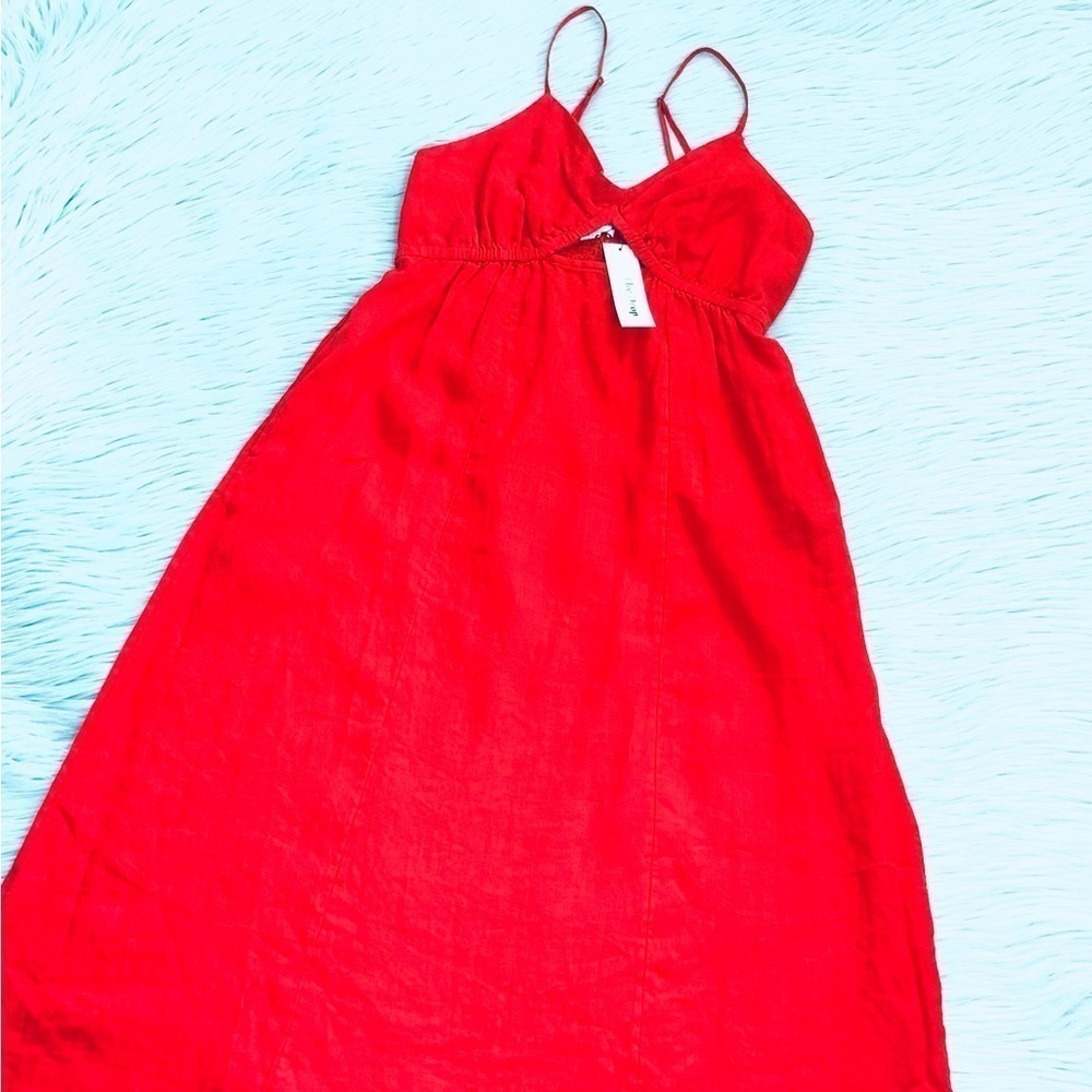 The Drop Women's Maci Strappy V-neck Cut-out Smocked Back Midi Dress - Picture 3 of 7